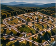 Aerial view of a residential subdivision with curved streets